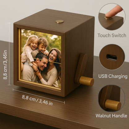 Custom photo box with a crank